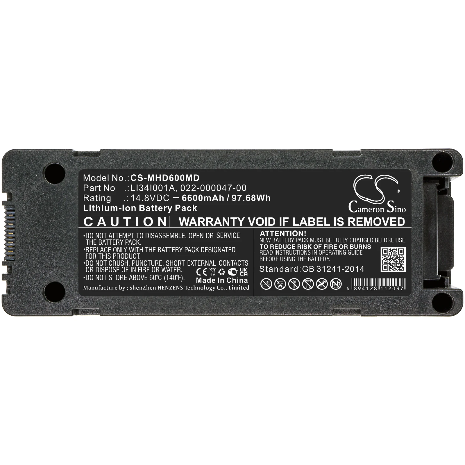 Cameron Sino 6600mAh Battery for Mindray BeneHeart D6,BeneHeart Z5, Z6, DP-50, DP-50T, DP-50Vet, D6 Defibrillator
Cameron Sino 6600mAh Battery for Mindray BeneHeart D6,BeneHeart Z5, Z6, DP-50, DP-50T, DP-50Vet, D6 Defibrillator