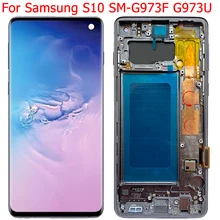 Bloc écran tactile LCD avec châssis, 6.1 pouces, pour Samsung Galaxy S10 G973F G973A G973U, Original=