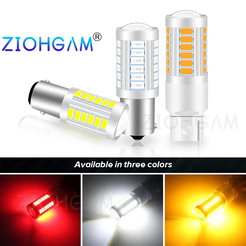

ZIOHGAM 1x Lamp W21W R10W T20 P21W 1157 1156 7440 7443 BA15S S25 BAY15D R5W WY21W P21/5W W21/5W Led Bulb 33smd Car Signal Light