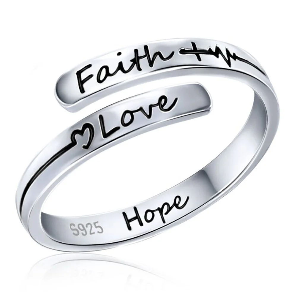 Faith Hope Love Cross Finger Rings Sterling Silver Faith Adjustable Wrap Rings for Women Teens Girls Inspirational Jewelry Gifts
Faith Hope Love Cross Finger Rings Sterling Silver Faith Adjustable Wrap Rings for Women Teens Girls Inspirational Jewelry Gifts