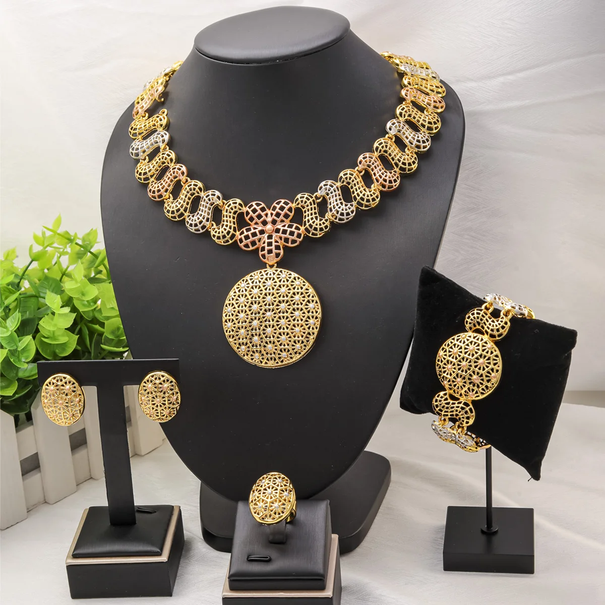 Dubai 24k gold jewelry African Bead Jewelry Sets for Woman Party Wedding Accessories Golden Color Necklace Ring Bangle Earrings 7 Mallzona S5cb0029381dd4dbbbb57d8110ae2f941Y Dubai 24k gold jewelry African Bead Jewelry Sets for Woman Party Wedding Accessories Golden Color Necklace Ring Bangle Earrings Mallzona