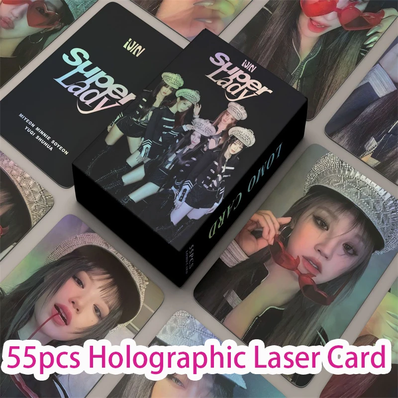 KPOP 55pcs/set (G)I-DLE Laser Small Card 2nd Album Super Lady LOMO Card Hologram Photo Card MINNIE YUQI MIYEON Gift Postcard
KPOP 55pcs/set (G)I-DLE Laser Small Card 2nd Album Super Lady LOMO Card Hologram Photo Card MINNIE YUQI MIYEON Gift Postcard