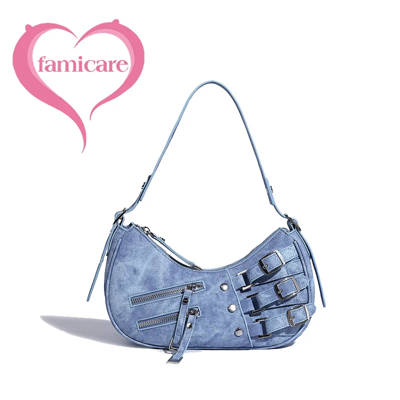 2023 New Trendy Luxury Design Denim Blue Handbag Half Moon Underarm Semi-circular Shoulder Bag for Women Lady Girls Fashionable
2023 New Trendy Luxury Design Denim Blue Handbag Half Moon Underarm Semi-circular Shoulder Bag for Women Lady Girls Fashionable