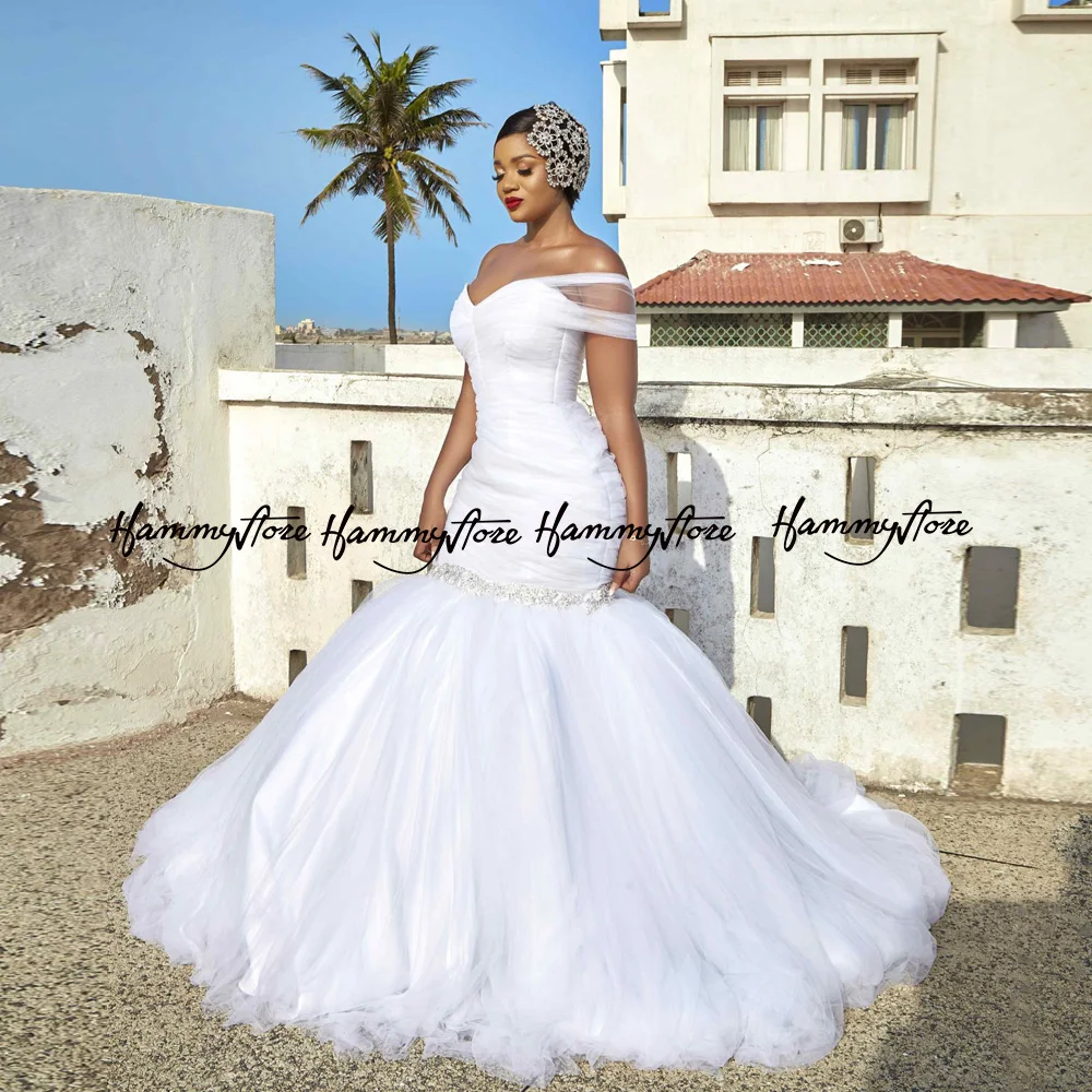 Gorgeous Mermaid Wedding Dress One Shoulder Pleat Beading Sweep Train Soft Tulle Vestido De Noiva Africa Bridal Gown
Gorgeous Mermaid Wedding Dress One Shoulder Pleat Beading Sweep Train Soft Tulle Vestido De Noiva Africa Bridal Gown