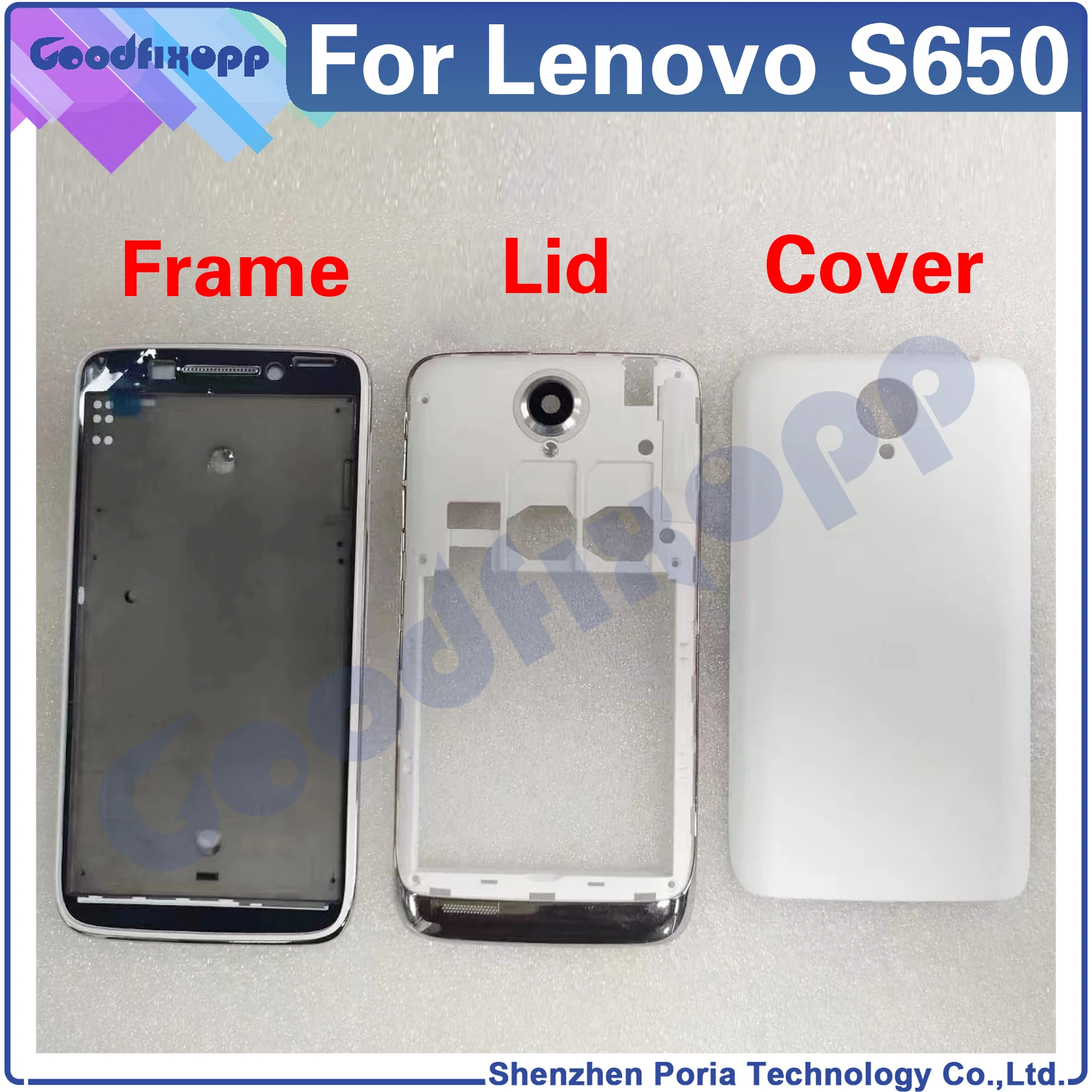 For Lenovo S650 Front Frame Battery Back Cover Middle Frame Rear Lid Rear Case Cover Repair Parts Replacement
For Lenovo S650 Front Frame Battery Back Cover Middle Frame Rear Lid Rear Case Cover Repair Parts Replacement