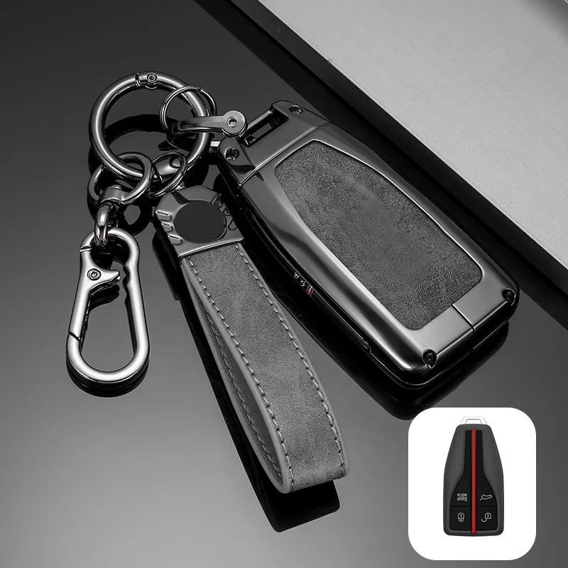 

For Hongqi H5 H6 H9 HS3 HS5 HS7 HQ9 Aluminum Alloy Metal Car Key Case Shell Sleeve Decoration Keychain Keyring Car Key Protector