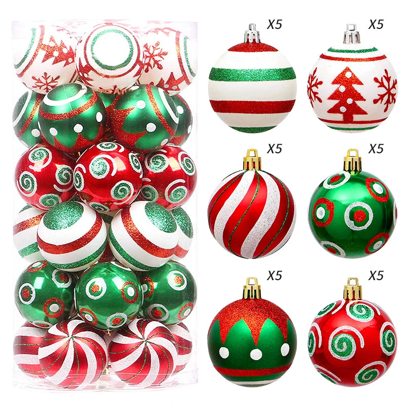 60 PCS Christmas Tree Pedant Ball Set 6 cm Electroplating Plastic Ball Shopping Mall Holiday Decoration Pendant Barrel Painted
60 PCS Christmas Tree Pedant Ball Set 6 cm Electroplating Plastic Ball Shopping Mall Holiday Decoration Pendant Barrel Painted