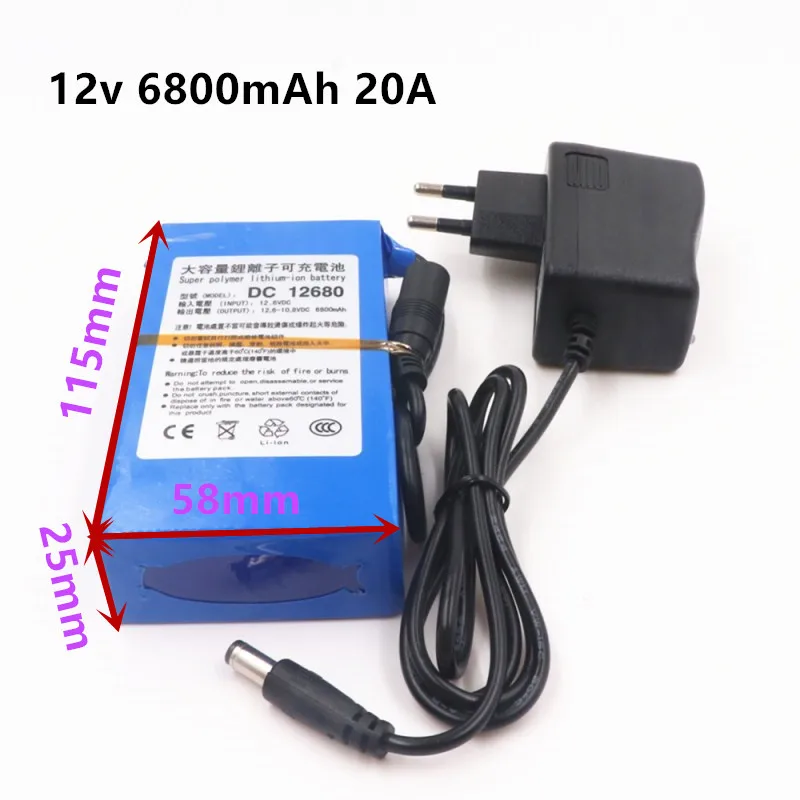 2022 New DC 12 V 20000 mAh Li-lon DC12V Super Rechargeable Battery + AC Charger + explosion-proof switch US/EU Plug
2022 New DC 12 V 20000 mAh Li-lon DC12V Super Rechargeable Battery + AC Charger + explosion-proof switch US/EU Plug