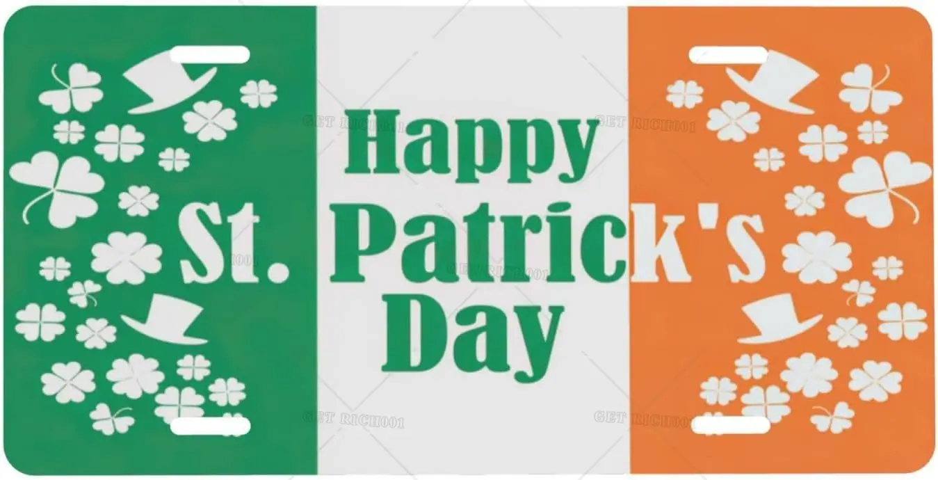 License Plate St Patrick's Day Flag Decorative Car Front License Plate Metal Car Plate Aluminum License Item Car Accessories
License Plate St Patrick's Day Flag Decorative Car Front License Plate Metal Car Plate Aluminum License Item Car Accessories