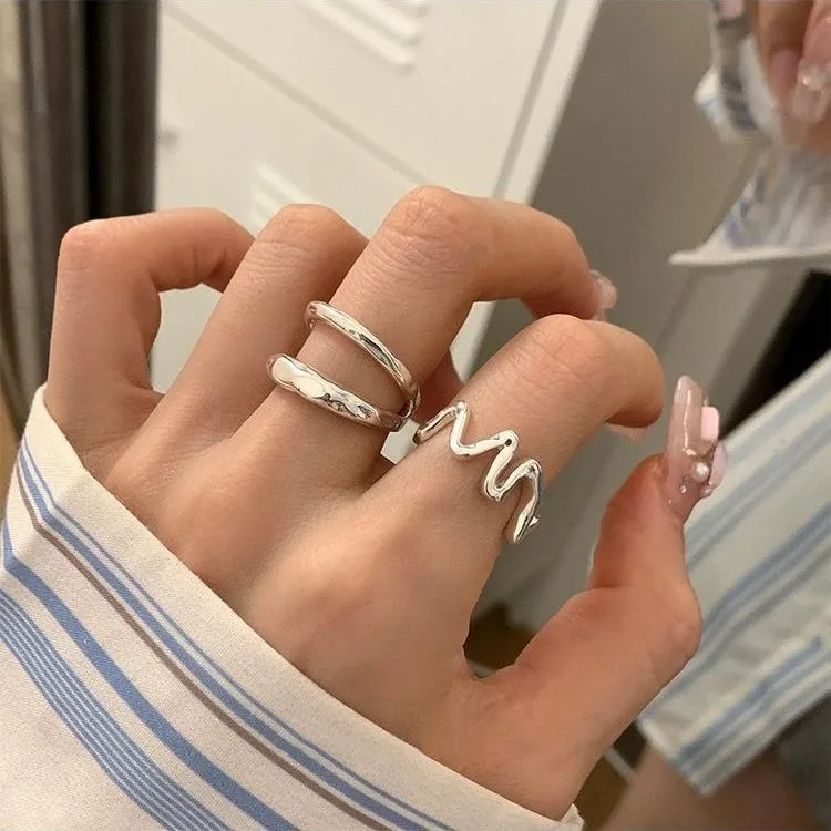 925 Sterling Silver Minimalism Rings for Women Fine Jewelry Double Layer Wave Finger Handmade Open Ring Party Daily Accessories
925 Sterling Silver Minimalism Rings for Women Fine Jewelry Double Layer Wave Finger Handmade Open Ring Party Daily Accessories