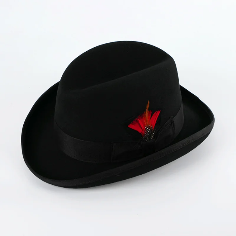 Шляпа Homburg с перьями для мужчин, шерстяная фетровая шляпа, фетровая шляпа в форме желоба, Эдвард VII, Охотничья шляпа Winston Черчилль, яркая
Шляпа Homburg с перьями для мужчин, шерстяная фетровая шляпа, фетровая шляпа в форме желоба, Эдвард VII, Охотничья шляпа Winston Черчилль, яркая