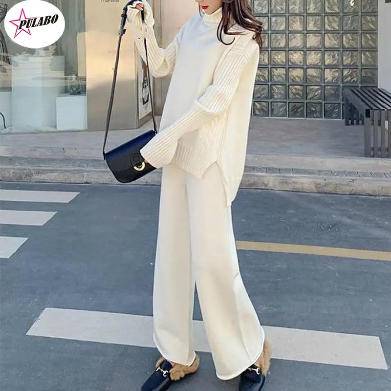 Turtleneck Pullover 2 Piece Set Women Warm Winter PULABO Knit Sweater Two Piece Set Top and Pants Tracksuit Women Korean
Turtleneck Pullover 2 Piece Set Women Warm Winter PULABO Knit Sweater Two Piece Set Top and Pants Tracksuit Women Korean