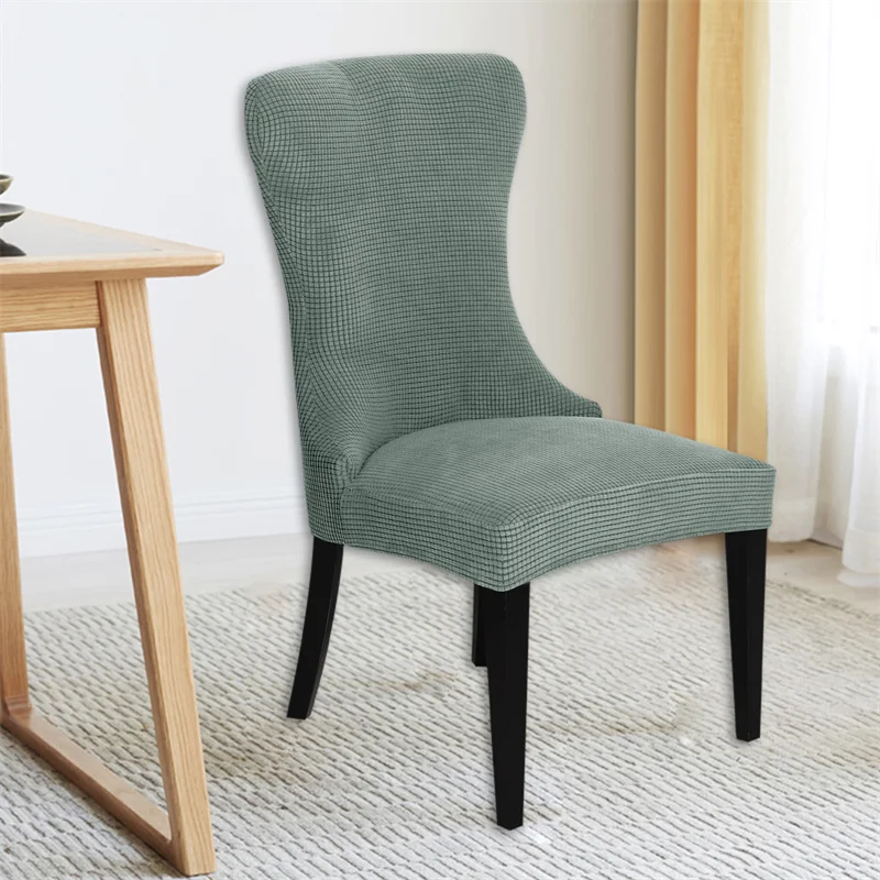 Housses de chaise incurvée en polaire de Style nordique, couvre-siège, extensible, amovible, lavable, pour salle à manger, pour salon Housses de chaise incurvée en polaire de Style nordique, couvre-siège, extensible, amovible, lavable, pour salle à manger, pour salon