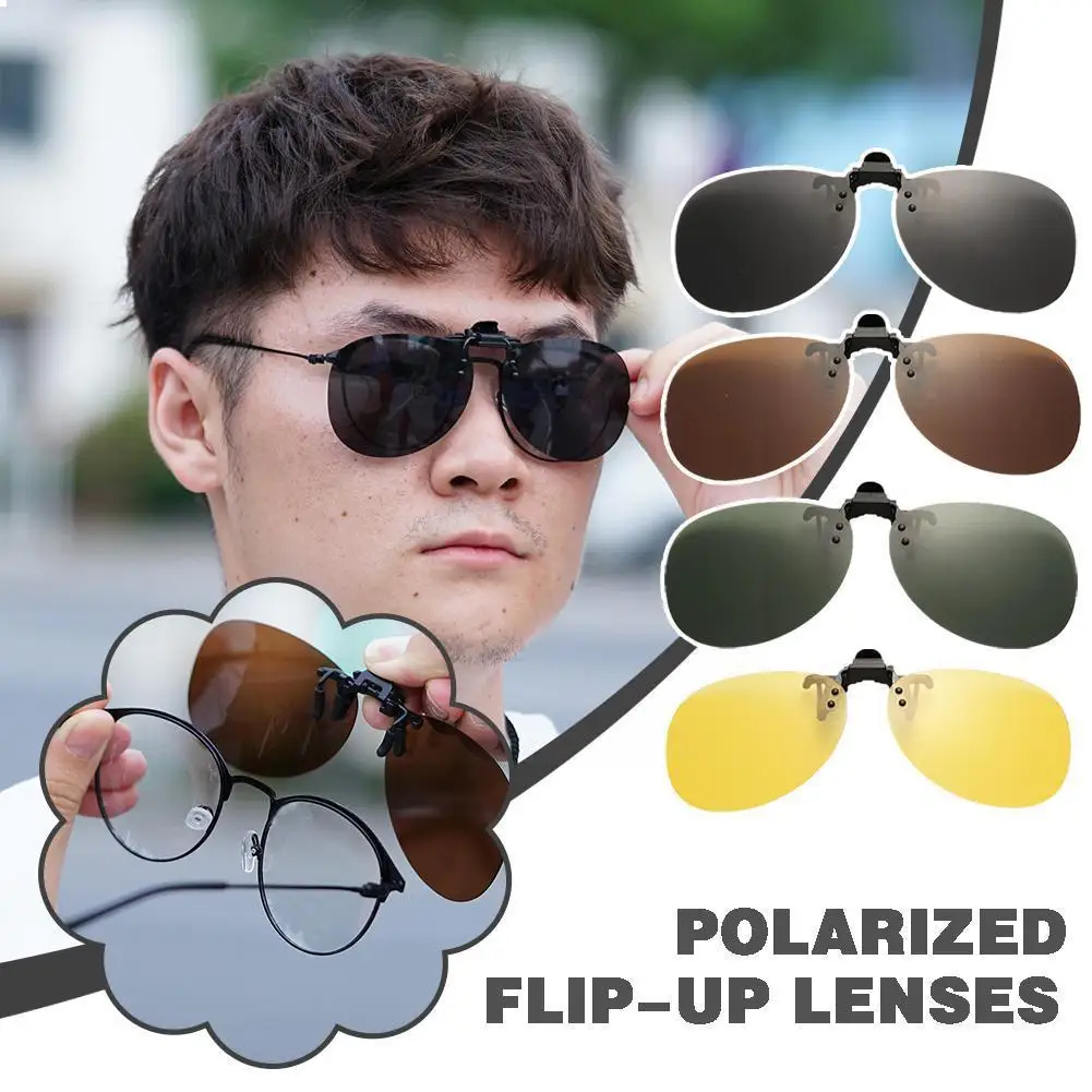 

Polarized Clip Sunglasses Myopia Glasses Clip Driver Fishing Night Vision Myopia Clip-On Sun Shading Eyeglasses For Men Wom U0W1