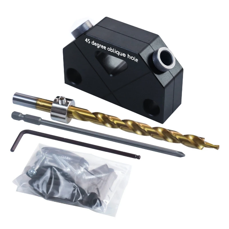Pocket Hole Jig Kit -45° Punch Locator Angle Woodworking Tool Hole Screw Jig Positioner Drilling Dowel Drill Guide Joiner Set
Pocket Hole Jig Kit -45° Punch Locator Angle Woodworking Tool Hole Screw Jig Positioner Drilling Dowel Drill Guide Joiner Set