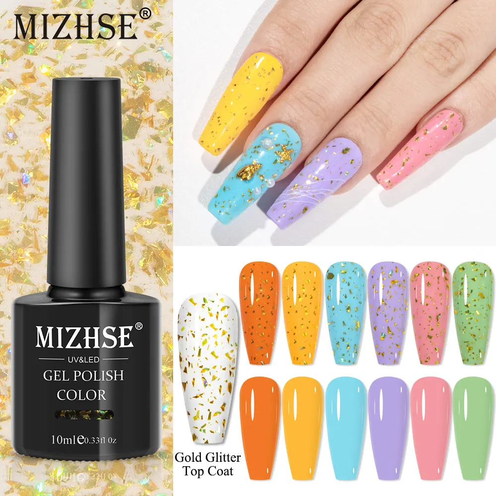 MIZHSE 10ml Gold Glitter Top Coat Gold Sliver Function Gel Nail Polish Semi Permanent UV/LED Gel for Manicure Salon DIY Nail Art
MIZHSE 10ml Gold Glitter Top Coat Gold Sliver Function Gel Nail Polish Semi Permanent UV/LED Gel for Manicure Salon DIY Nail Art