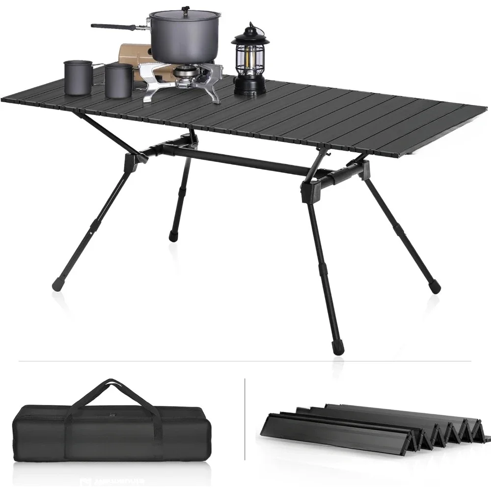 Folding Camping Table Adjustable Heights, 49″ Wide Tabletop Portable Camping Table, Aluminum Roll-up Camping Table
Folding Camping Table Adjustable Heights, 49″ Wide Tabletop Portable Camping Table, Aluminum Roll-up Camping Table