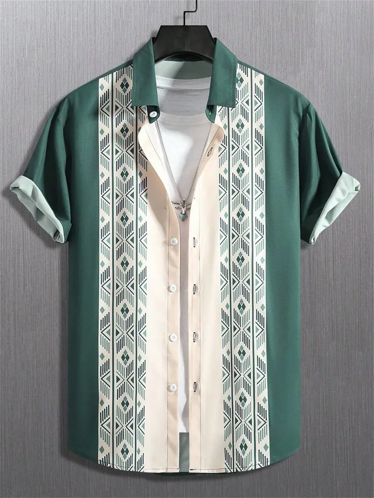 Hawaiian Casual Men's Short Sleeve Shirt Ethnic Totem Print Fashion Lapel Men's Tops Plus Size Men's Shirt
Hawaiian Casual Men's Short Sleeve Shirt Ethnic Totem Print Fashion Lapel Men's Tops Plus Size Men's Shirt