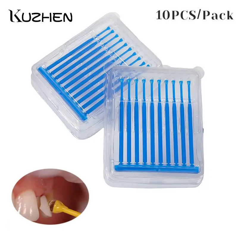 

10pcs/box Disposable Dental Materials Brush Applicato Dental Applicator Sticks Adhesive Tip For Tooth Crown Porcelain Veneer