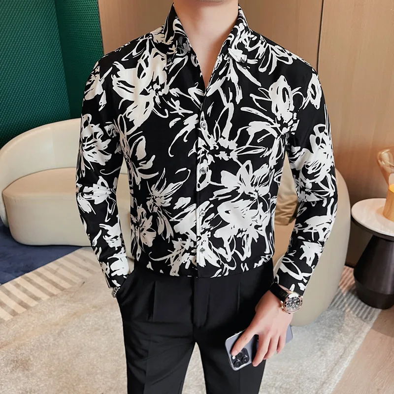 Camisa Masculina High Quality Floral Shirts For Men Korean Luxury Clothing Slim Fit Elegant Men's Social Shirt Dress White/Green
Camisa Masculina High Quality Floral Shirts For Men Korean Luxury Clothing Slim Fit Elegant Men's Social Shirt Dress White/Green