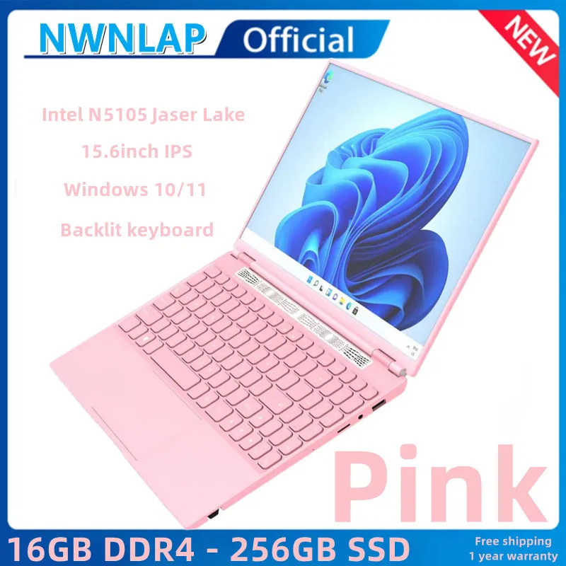 Pink New CPU Intel N5105 Laptop DDR4 16GB RAM 256GB SSD 15.6'' Windows 10 Quad Core Backlit Keyboard IPS Notebook Computer PC
Pink New CPU Intel N5105 Laptop DDR4 16GB RAM 256GB SSD 15.6'' Windows 10 Quad Core Backlit Keyboard IPS Notebook Computer PC