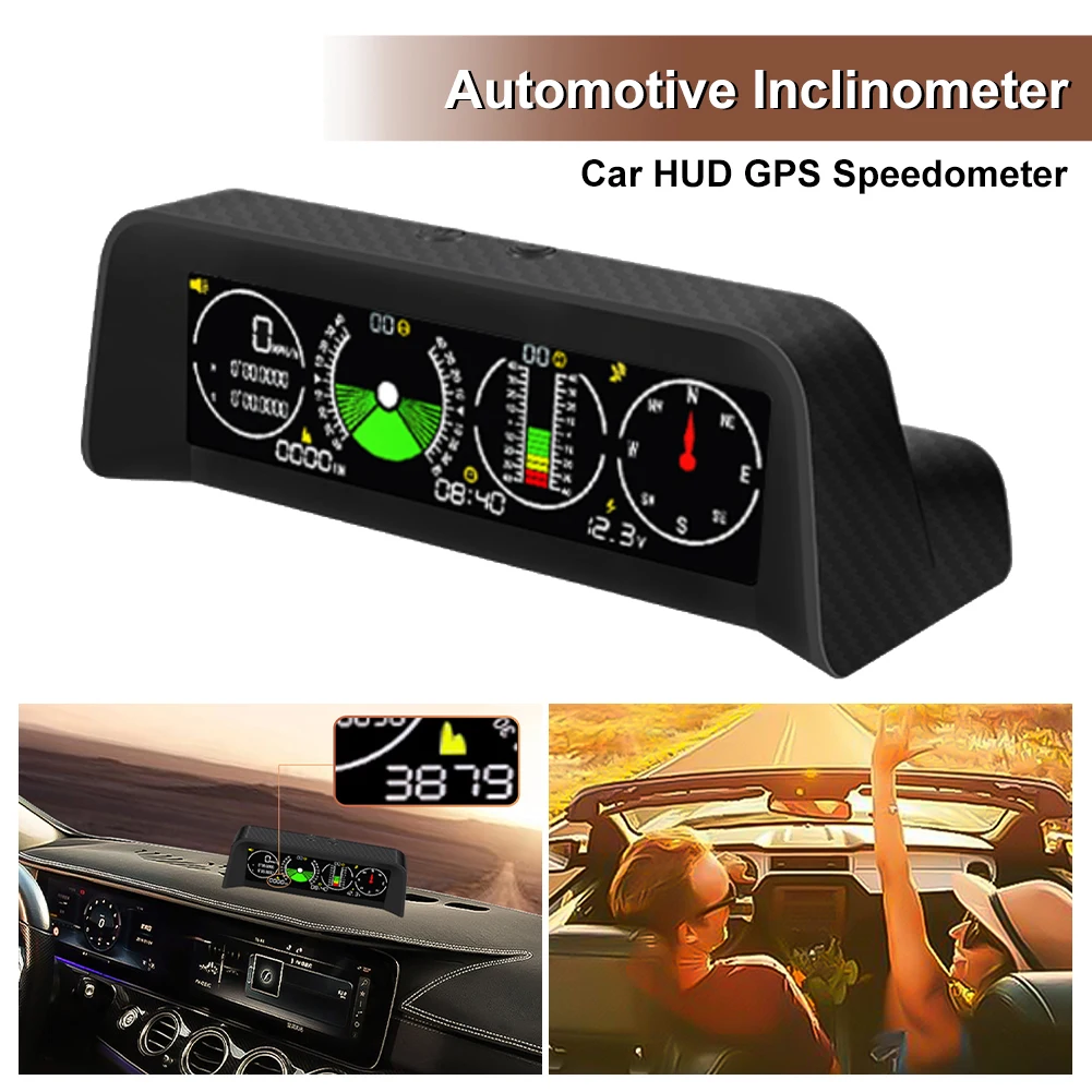 Car HUD Inclinometer Head Up Display GPS Speedometer MPH Compass Digital Slope Angle Meter Altitude Gauge for Off-Road Vehicles
Car HUD Inclinometer Head Up Display GPS Speedometer MPH Compass Digital Slope Angle Meter Altitude Gauge for Off-Road Vehicles