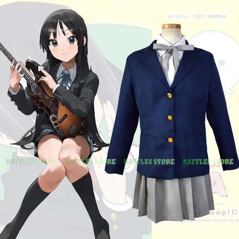 

Anime K-ON! Akiyama Mio Akiyama Costume Hirasawa Yui Cosplay High School Girls Uniforms Woman JK Uniform Halloween Rolplay