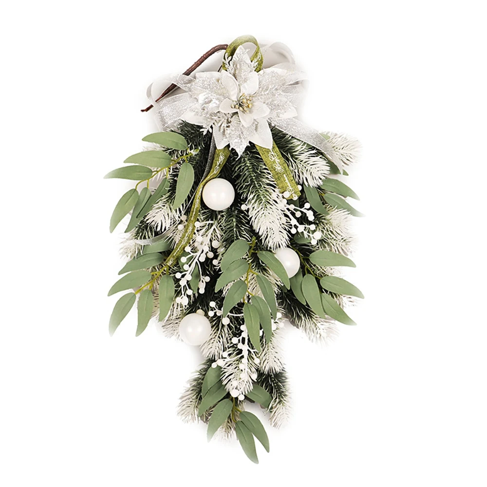 Artificial Christmas Teardrop Swag with Berry, Flower and Ball Ornaments for Front Door Indoor & Outdoor Home Xmas Decor
Artificial Christmas Teardrop Swag with Berry, Flower and Ball Ornaments for Front Door Indoor & Outdoor Home Xmas Decor
