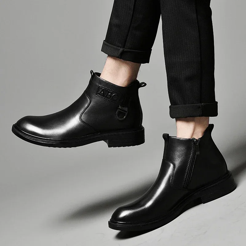 Men's Shoes 2023 High Quality Zipper Men's Boots Winter Round Toe Solid Short Barrel Chunky Heels Large Size Fashion Naked Boots
Men's Shoes 2023 High Quality Zipper Men's Boots Winter Round Toe Solid Short Barrel Chunky Heels Large Size Fashion Naked Boots