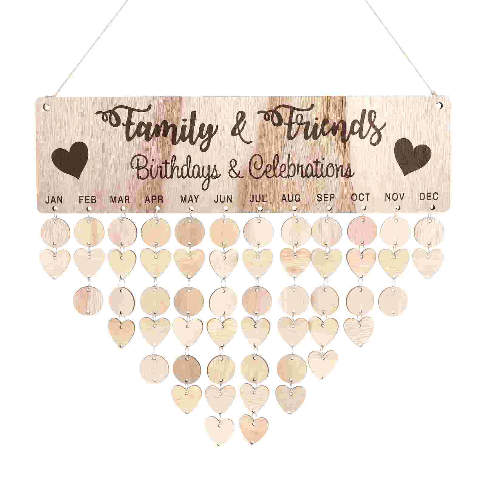 

Calendar Birthday Family Board Hanging Wooden Wall Reminder Plaque Diy Personalized Wood Gifts Date Reminding Home Decor Tags