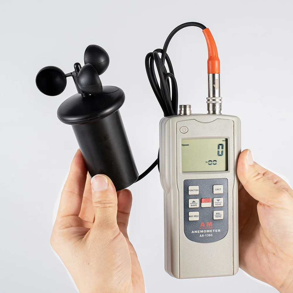 Portable Anemometer AA-136C Three Cup Wind Speed Sensor Field Operation Wind Direction Meteorological Monitoring Anemometer
Portable Anemometer AA-136C Three Cup Wind Speed Sensor Field Operation Wind Direction Meteorological Monitoring Anemometer