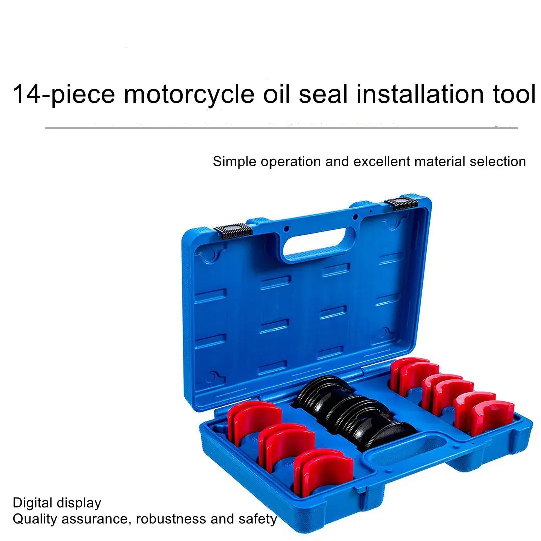 Universal Motorcycle Fork Seal Driver Kit 14Pc Oil Seal Mounting Driver Set 35-50MM
Universal Motorcycle Fork Seal Driver Kit 14Pc Oil Seal Mounting Driver Set 35-50MM