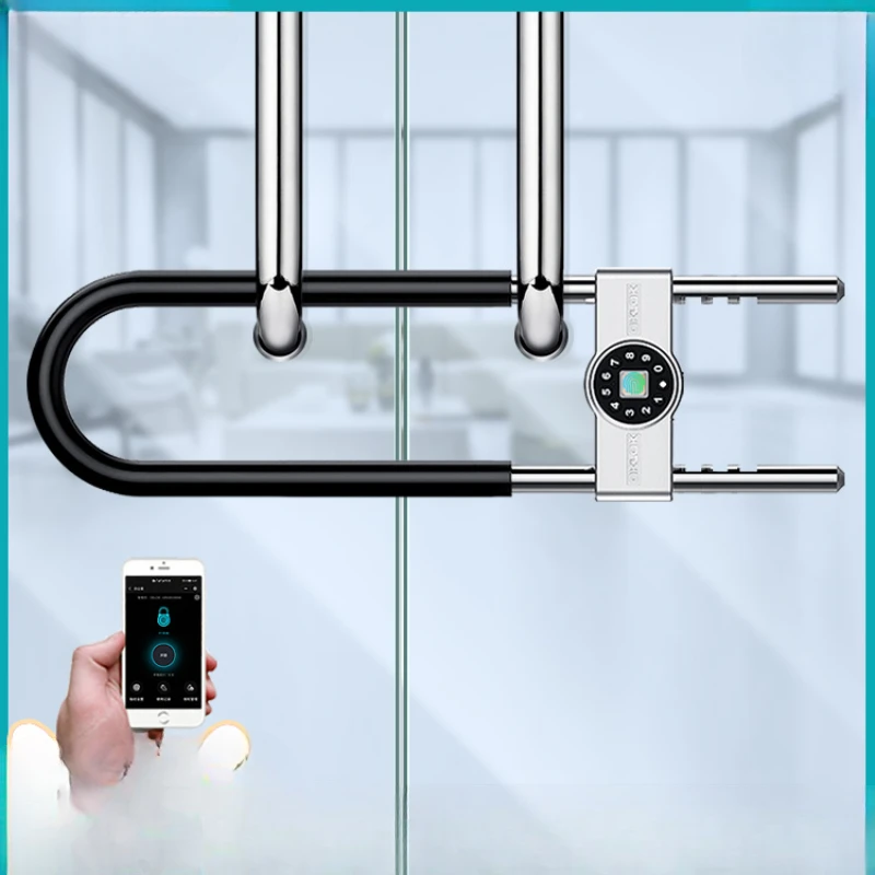 Fingerprint U-shaped lock office glass door sliding double door anti-theft plug store storefront smart password
Fingerprint U-shaped lock office glass door sliding double door anti-theft plug store storefront smart password