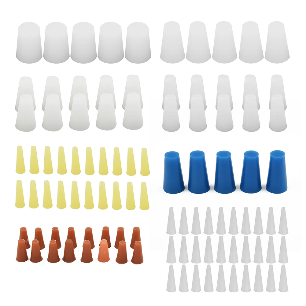 

100Pcs Car High Temp Masking Plugs Powder Coating Cone Silicone Rubber Plugs Assortment Kit Car Accessories Maintenance Reusable