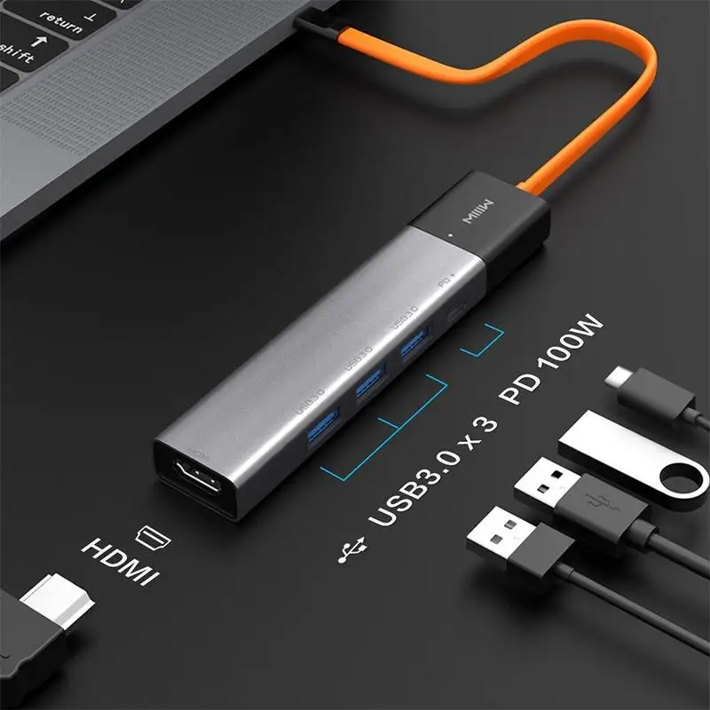 MIIIW Type-C 5-в-1 высокоскоростная док-станция адаптер для ноутбука USB разветвитель
MIIIW Type-C 5-в-1 высокоскоростная док-станция адаптер для ноутбука USB разветвитель