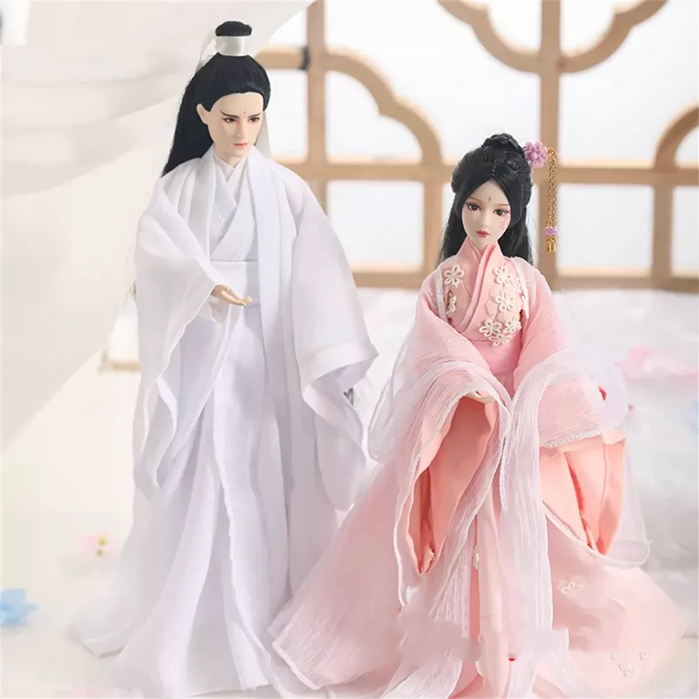 

1/6 мужской женский китайский старинный халат ханьфу традиционное платье ханьфу модель аминового костюма для 12-дюймовой экшн-фигурки Куклы BJD 30 см