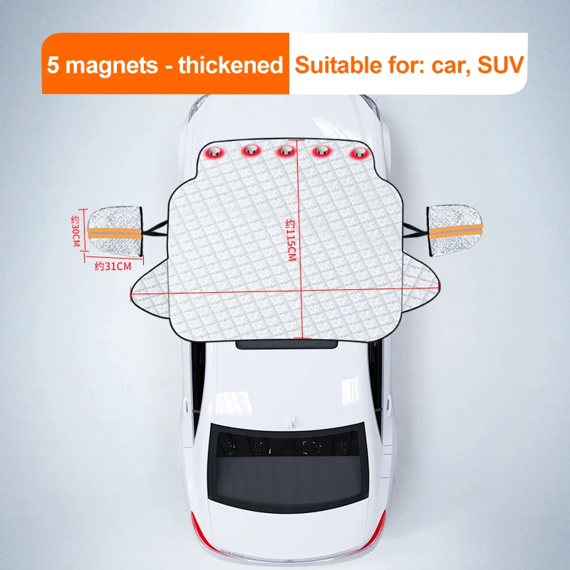 

Магнитный автомобильный протектор снега льда, зимний утолщенный автомобильный Снежный щит, солнцезащитный козырек, переднее заднее лобовое стекло, блочный чехол, автомобильный внешний аксессуар