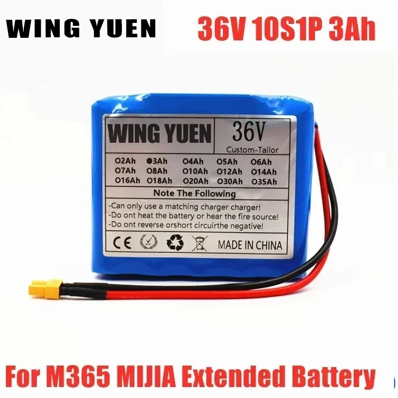 

For M365 MIJIA Pro Scooter 36V 3Ah 10S1P 18650 Lithium ion Battery Pack Extended Range Charge And Discharge XT30 Plug +15A BMS
