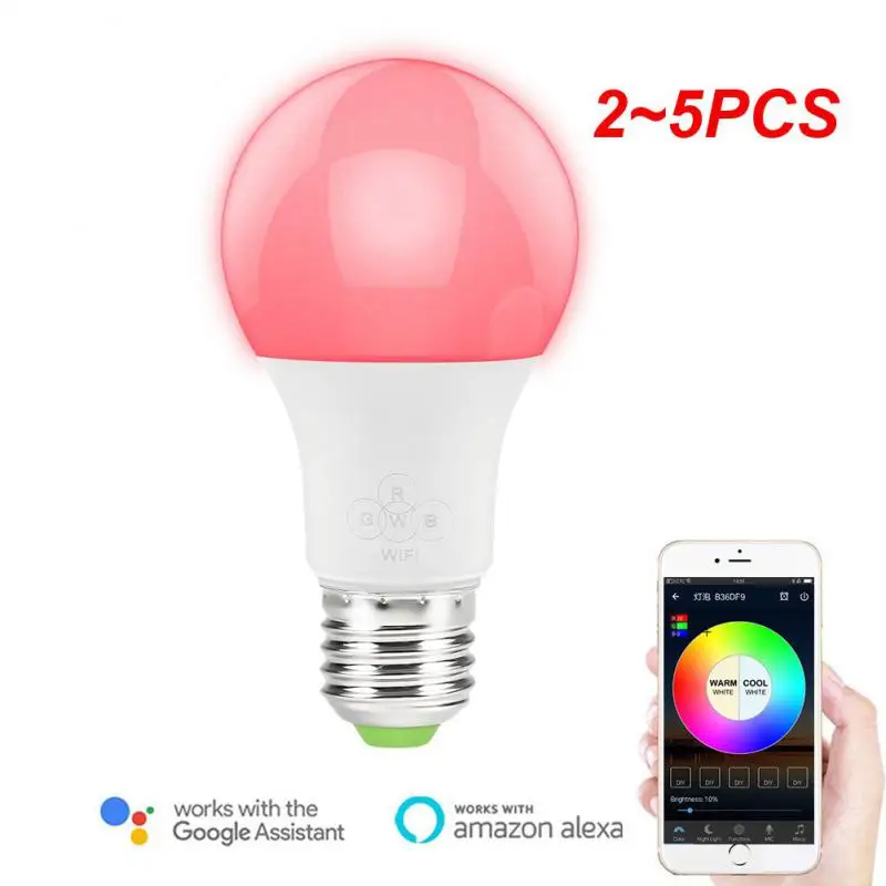 

2~5PCS Smart Wifi Lamp E27 Dimmable Colorful LED Lamp RGB Color Light APP WIFI Remote Control Via IOS Android for Smart Homes