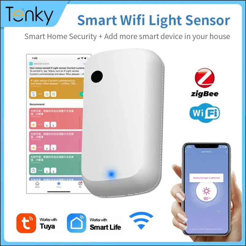 Tenky Tuya ZigBee/WiFi Light Sensor Linkage Control Brightness Detector Intelligent Illuminance Automation Smart Home Security
Tenky Tuya ZigBee/WiFi Light Sensor Linkage Control Brightness Detector Intelligent Illuminance Automation Smart Home Security