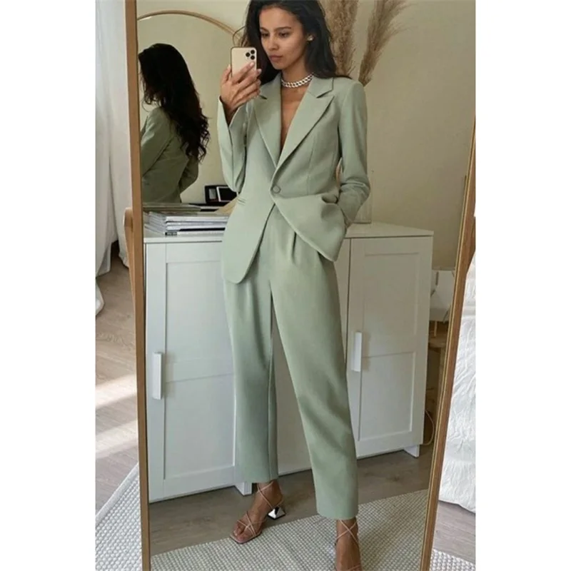Mint Green Women Pants Suits Set 2 Pcs Loose Blazer Trousers Prom Dress Tuxedos Steet Wear Tailored Made Женский костюм
Mint Green Women Pants Suits Set 2 Pcs Loose Blazer Trousers Prom Dress Tuxedos Steet Wear Tailored Made Женский костюм