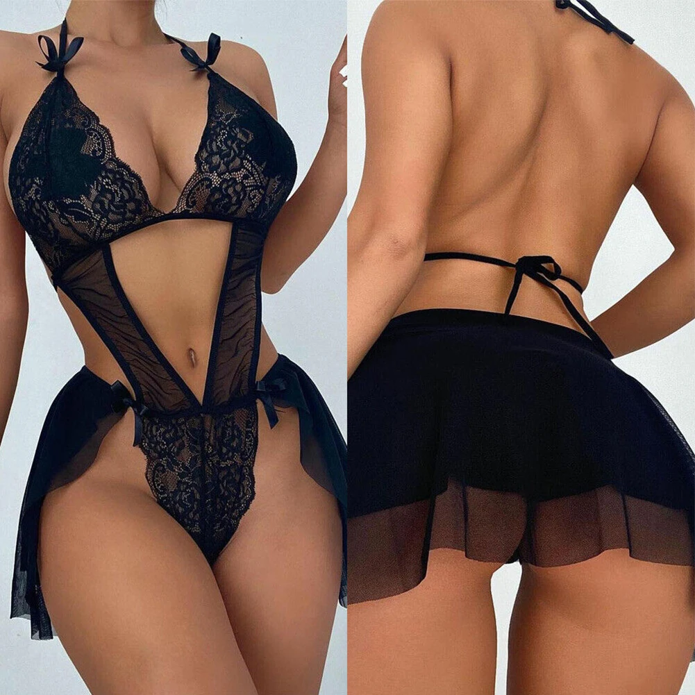 Ladies Deep V-neck Bodysuit Woman Cut-out Rompers Hollow Out Teddies Lace Bra Backless Jumpsuits Female Mini Skirt Nightdress
Ladies Deep V-neck Bodysuit Woman Cut-out Rompers Hollow Out Teddies Lace Bra Backless Jumpsuits Female Mini Skirt Nightdress