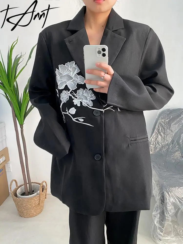 Tannt Women Blazer Embroidery Printing Black Women Blazers And Jackets Color Matching Fashion Long Oversize Winter Jacket 2023
Tannt Women Blazer Embroidery Printing Black Women Blazers And Jackets Color Matching Fashion Long Oversize Winter Jacket 2023