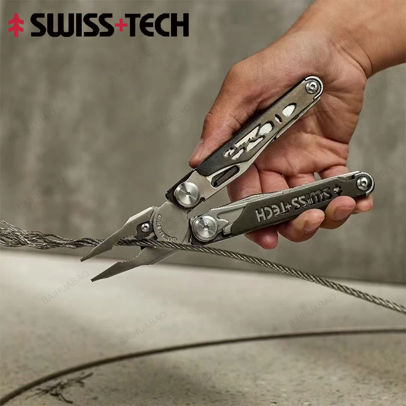 

2023 New SWISS TECH 37 In 1 Multitool Pliers Folding Multi Tool Scissors Cutter With Replaceable Saw Blade EDC Outdoor Equipment