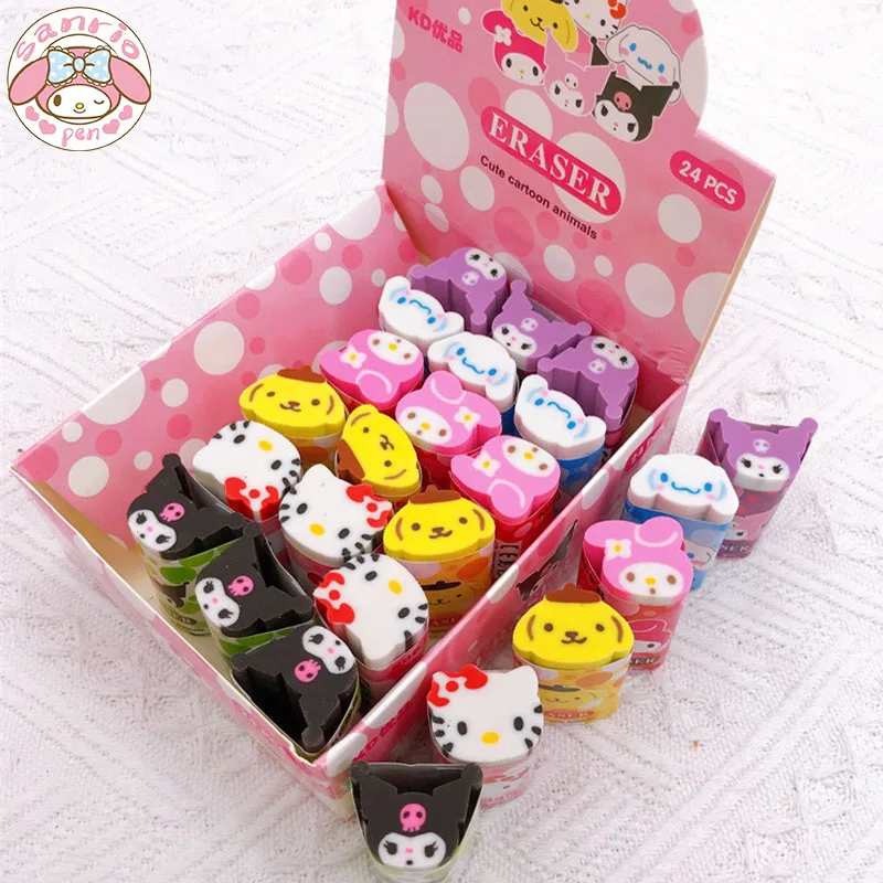 Sanrio 12/24pcs Cartoon Eraser Kuromi Melody Hello Kitty Cinnamoroll Kawaii Strip Eraser Stationery Rubber Primary Students Gift
Sanrio 12/24pcs Cartoon Eraser Kuromi Melody Hello Kitty Cinnamoroll Kawaii Strip Eraser Stationery Rubber Primary Students Gift