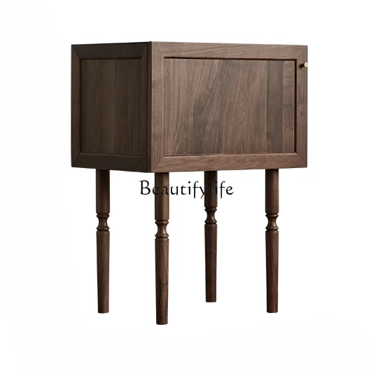 

Entrance Cabinet Living Room Nordic Retro Storage Locker Chest of Drawers Black Walnut Solid Wood Furniture