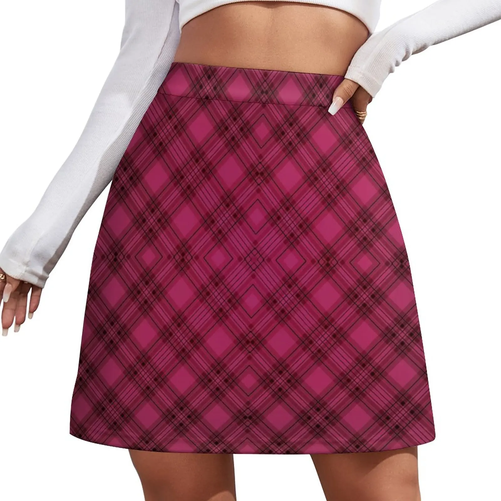 

Cherry plaid Mini Skirt rave outfits for women kawaii skirt fairy core