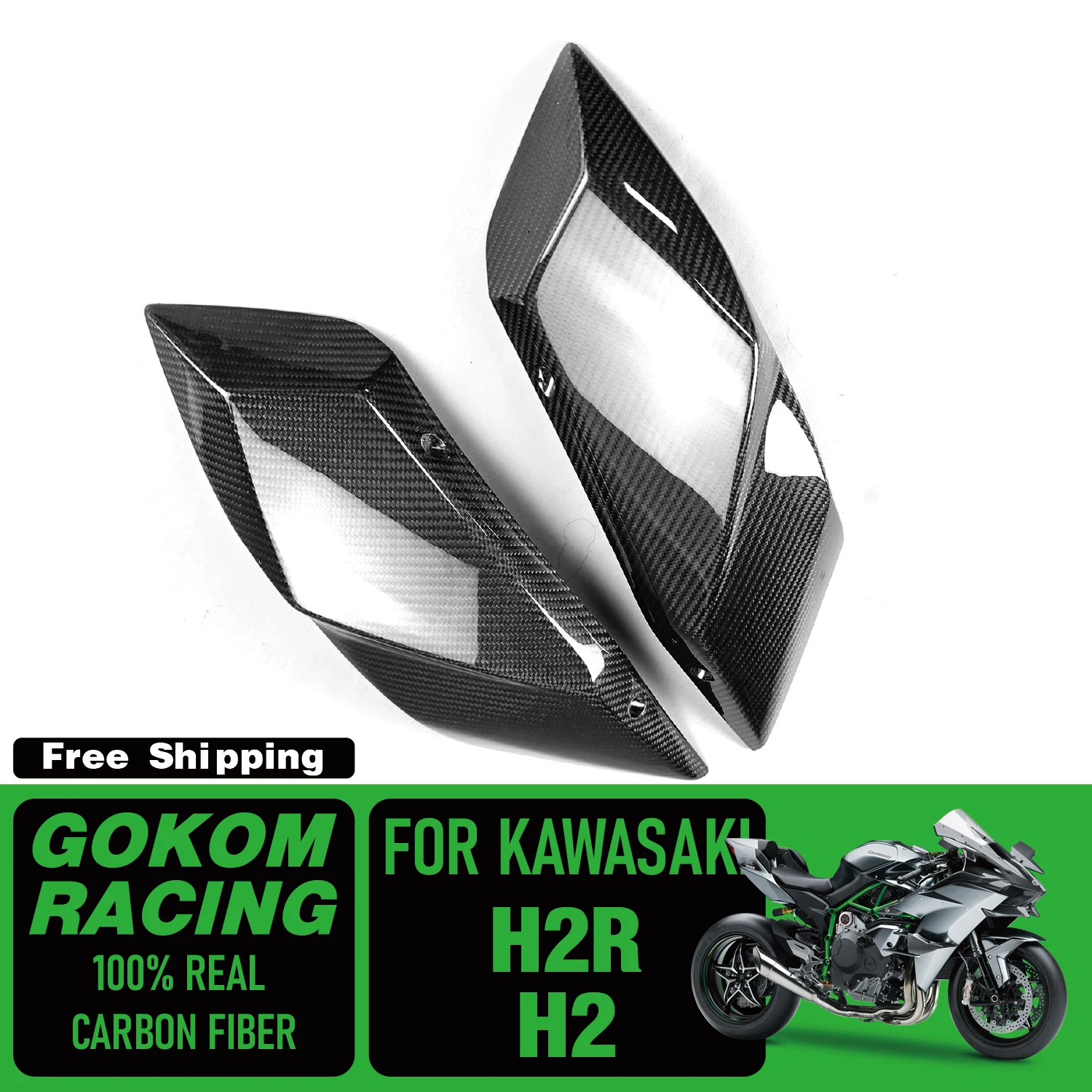 Боковые панели Gokom Racing для Kawasaki H2/H2R, защитная накладка, 100% натуральное углеродное волокно, запчасти для мотоциклов, аксессуары
Боковые панели Gokom Racing для Kawasaki H2/H2R, защитная накладка, 100% натуральное углеродное волокно, запчасти для мотоциклов, аксессуары