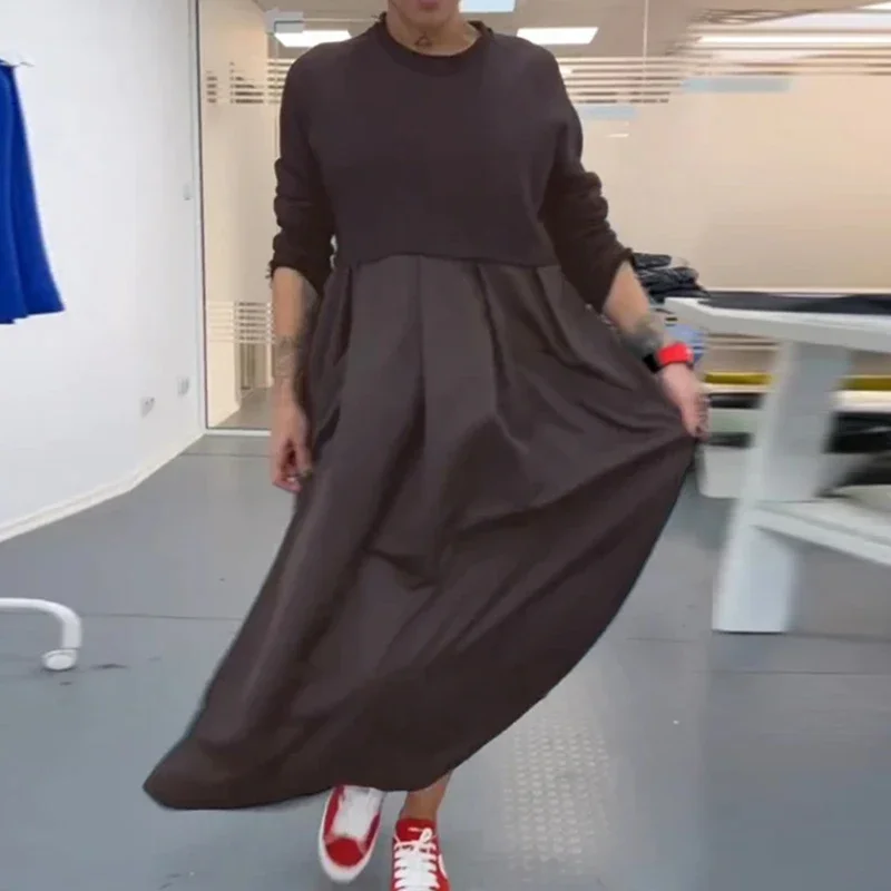 New Fashion Patchwork Pleated Boho Long Dress Women Casual O-neck Loose Sweatshirts Dress Fall Winter Long Sleeve Pullover Dress
New Fashion Patchwork Pleated Boho Long Dress Women Casual O-neck Loose Sweatshirts Dress Fall Winter Long Sleeve Pullover Dress