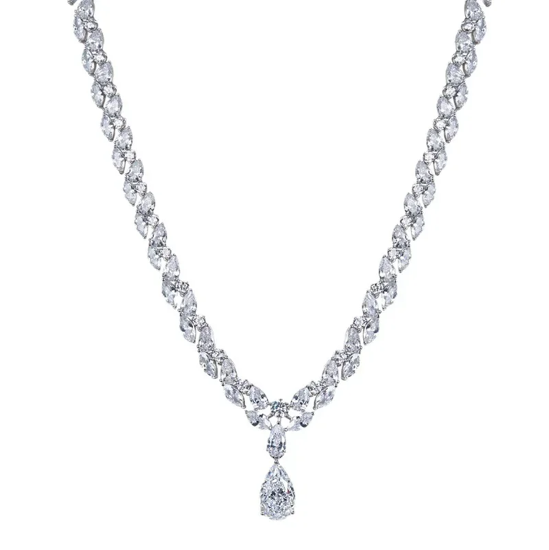 925 Silver Luxury Set 11 * 18 Ice Flower Cut Pear shaped Water Drop Large Pendant Necklace
925 Silver Luxury Set 11 * 18 Ice Flower Cut Pear shaped Water Drop Large Pendant Necklace